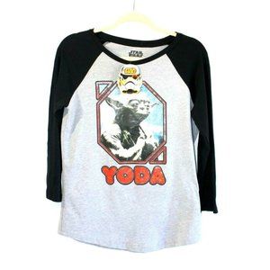 New Yoda Star Wars Youth T Shirt Sz L Mighty Fine Disney NWT Kids Boys Tee Lucas
